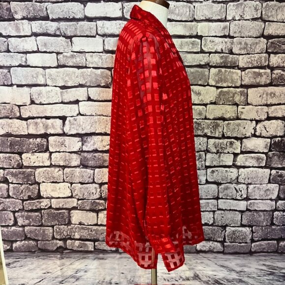 Allison Daley Red Button Down Blouse W/ Matching Tank Size 2X - Picture 8 of 9